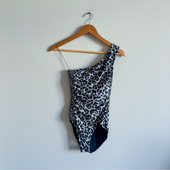 Michael Michael Kors One Shoulder Animal Print Cheetah One Piece Swimsuit - Picture 2 of 13